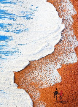  enfant - Vague de plage sable abstrait enfants détail art mural minimalisme texture